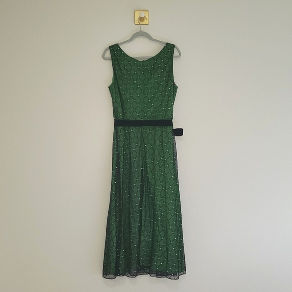 Coldwater Creek NWT Holiday Dress 10 Emerald Green Black Tulle Diamond Christmas - Picture 5 of 15